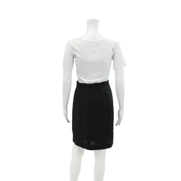Jil Sander Womens Zip Up Mini Pencil Skirt Black Wool Size EUR 34 - Picture 3 of 6